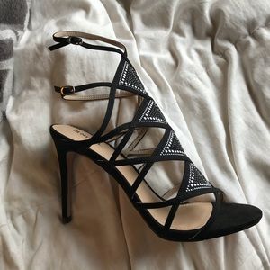 Two strap bejeweled stilettos
